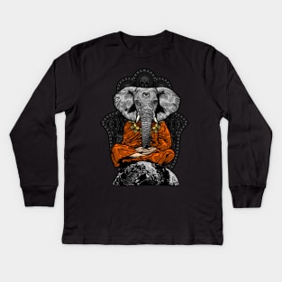 Zen Elephant Kids Long Sleeve T-Shirt